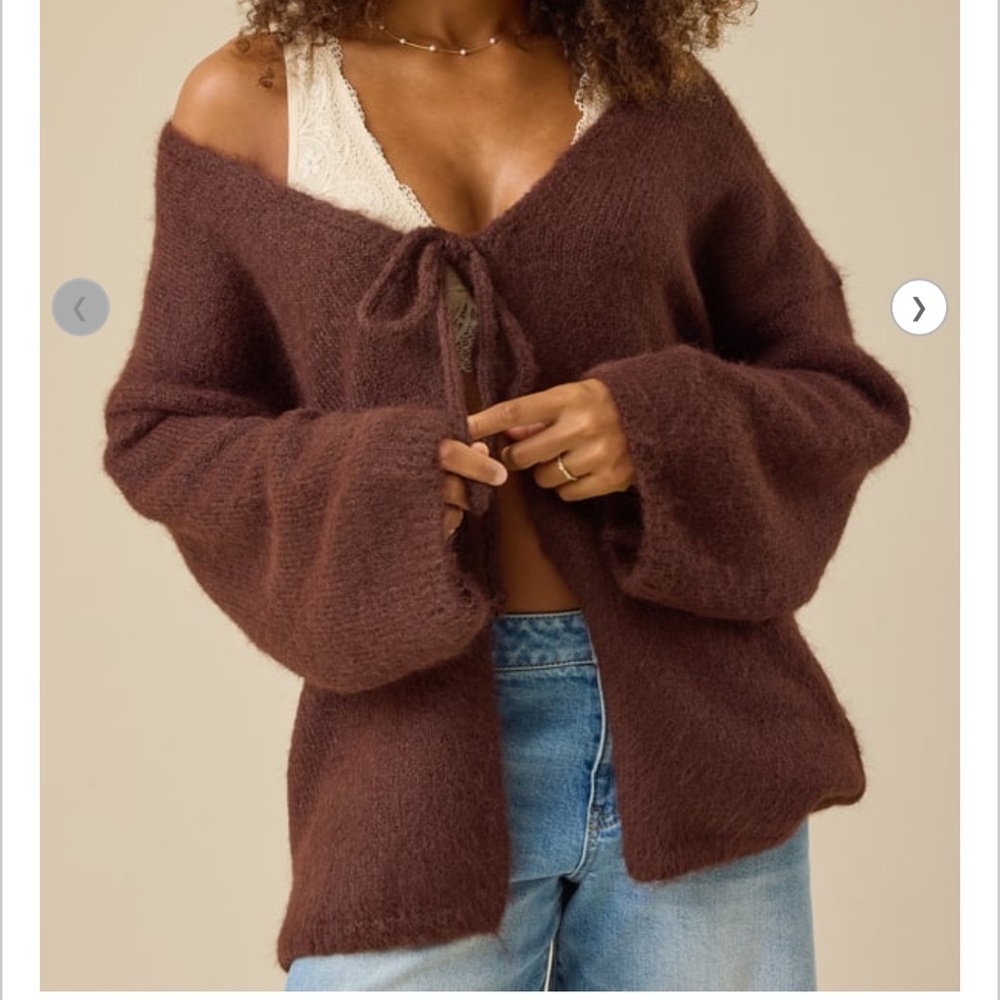 NEW ALTAR’D state Charlotte Boxy Tie-Front Sweater